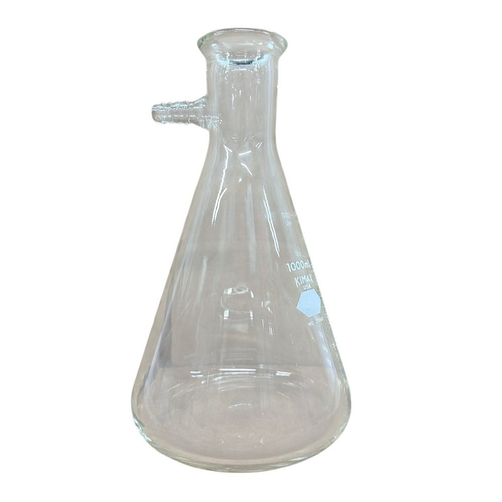 KIMAX No. 27060 Glass 1000mL 1L Graduated Filter Flask w/ Sidearm